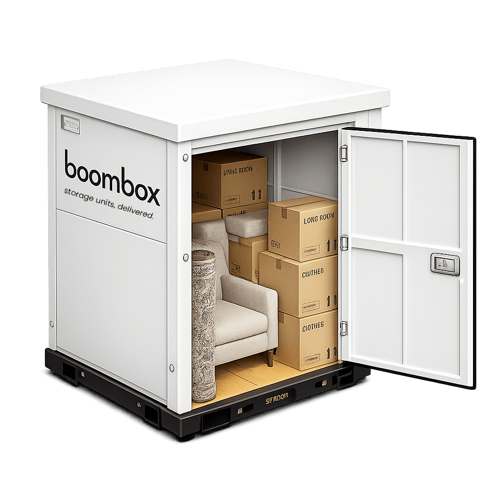 Packed Boombox storage container