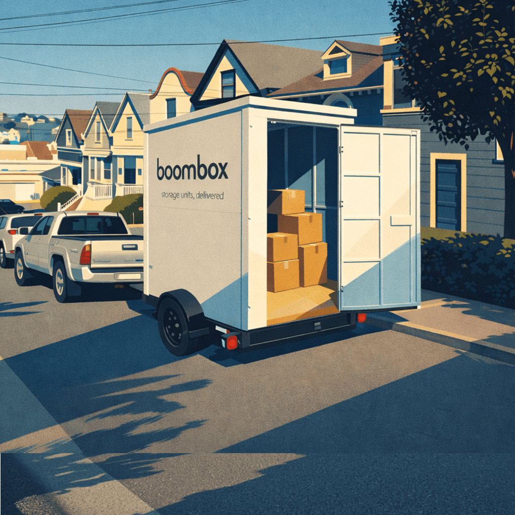 Boombox storage facility with containers