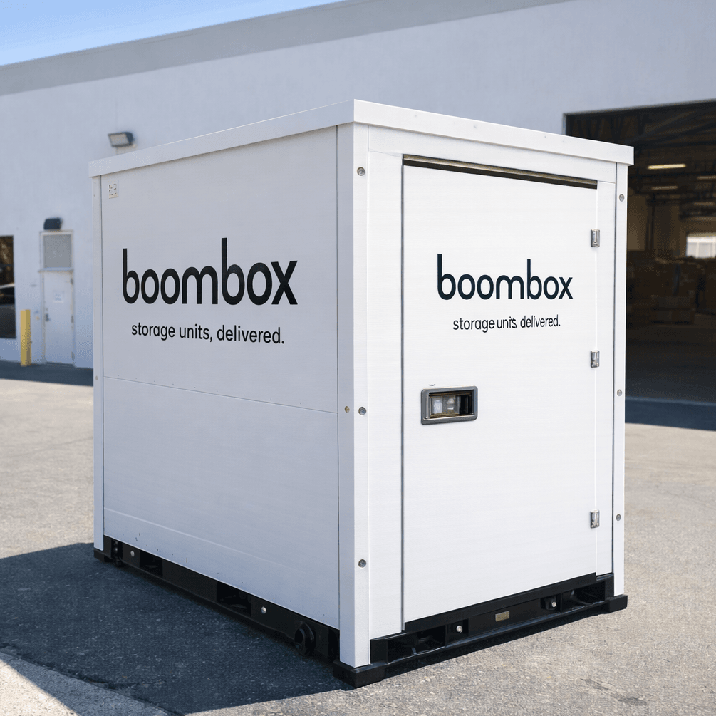 Storage unit capacity visualization showing household and office items that fit in a 5ft x 8ft Boombox storage unit