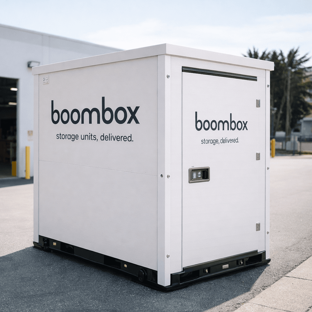Storage unit capacity visualization showing household and office items that fit in a 5ft x 8ft Boombox storage unit