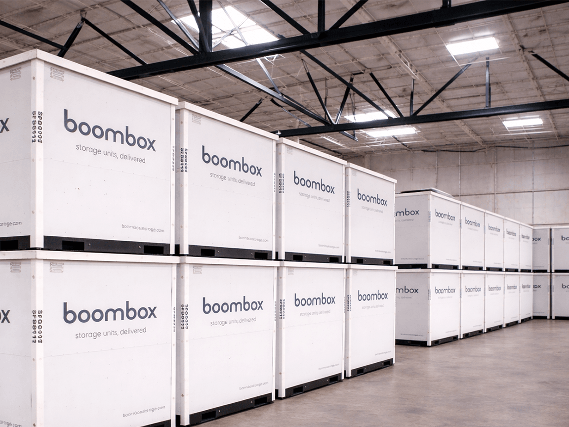Boombox driver transporting storage unit to secure facility